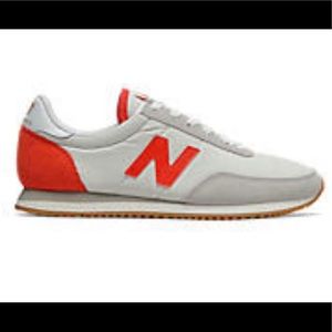 Red and white new balances